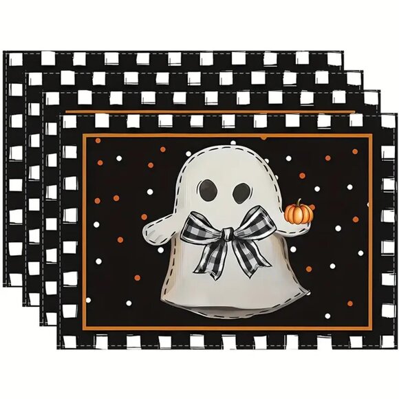 Set of 4 Ghost Placemats - NIP - Picture 1 of 3